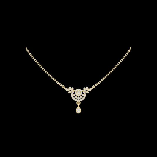 Symmetrical Half Circle Statement Charm Featuring Round Moissanite Diamond