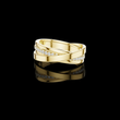 Round Cut Moissanite Diamond Men's Multi Band Crossover Gold Ring