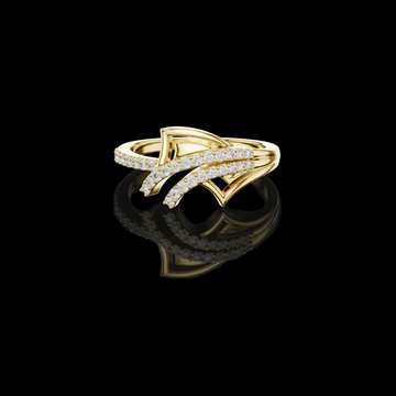 Crossover Pave Setting Moissanite Diamond Engagement Ring