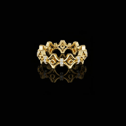 Openwork Crown Moissanite Diamond Eternity Band