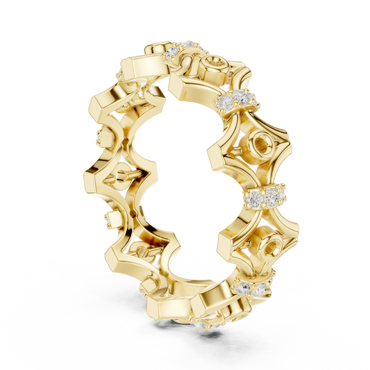 Openwork Crown Moissanite Diamond Eternity Band - View 2