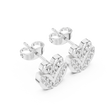 Butterfly Inspired Round Moissanite Diamond Stud Earrings with Open Scroll Design - View 6
