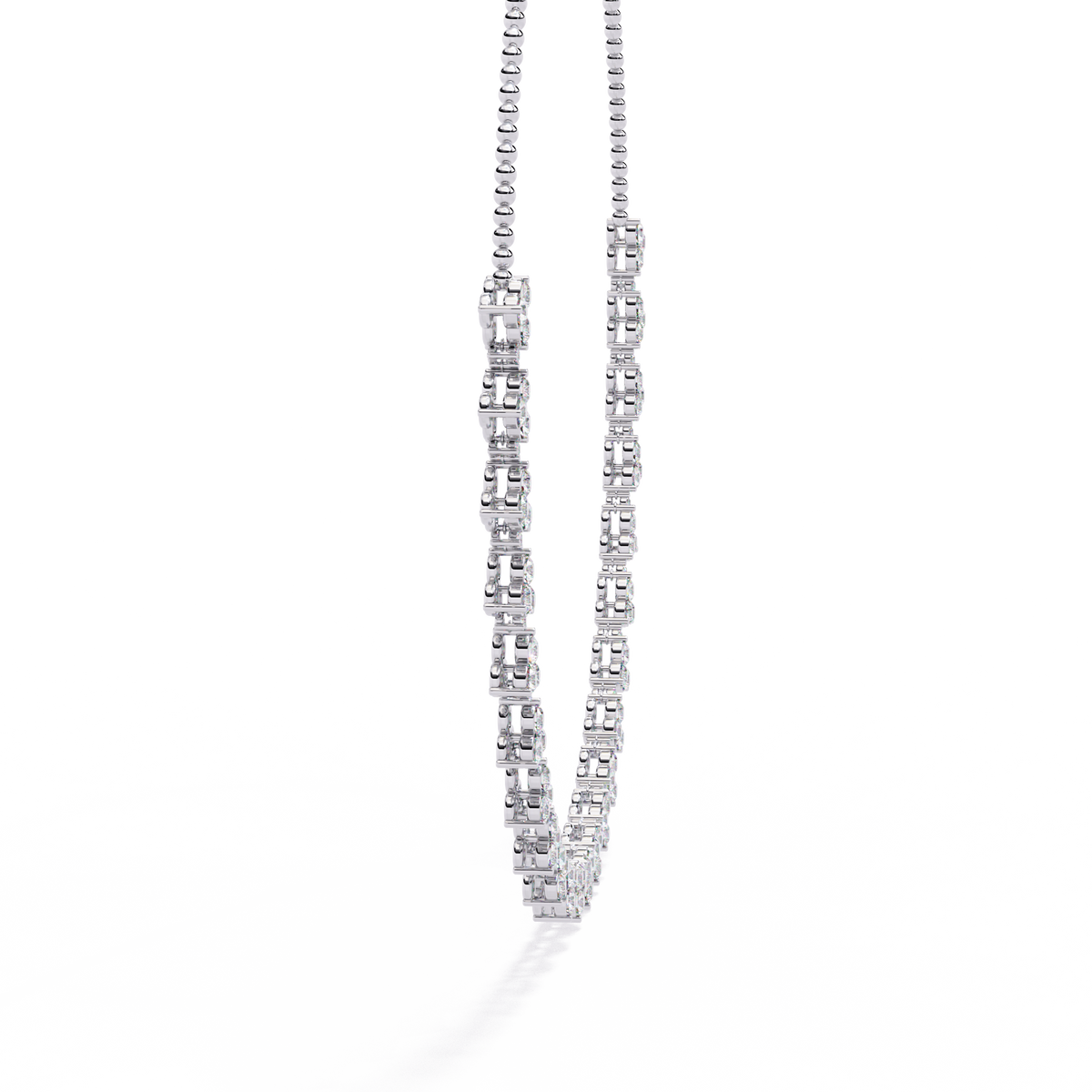 Graduated Round Lab Grown Diamond Fringe Necklace - View 7