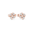 Soft Floral Geometry Petal Curve Round Lab Diamond Stud Earrings - View 2