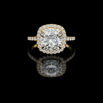 Cushion Cut Diamond Hidden Halo Lab Diamond Ring