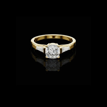Cushion Cut Lab Diamond Three Stone Engagement Ring For Her