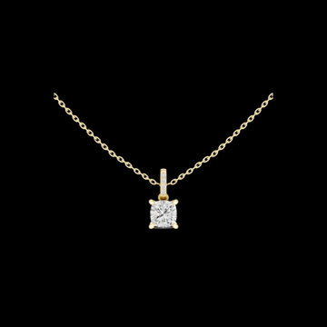 Cushion Cut Moissanite Diamond Solitaire Pendant