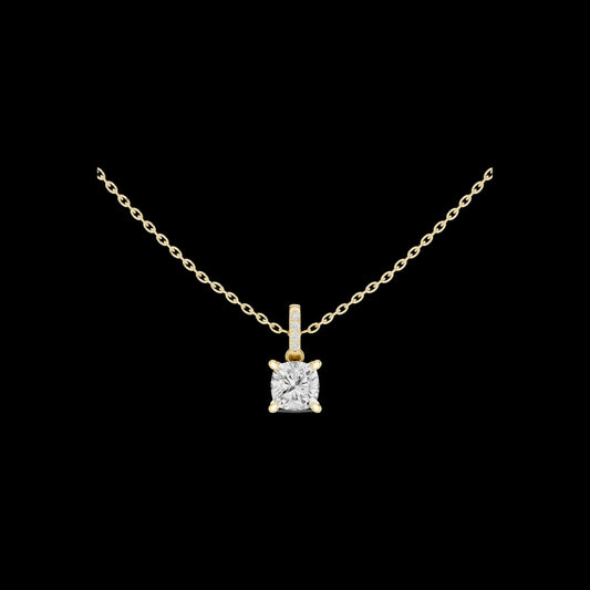 Cushion Cut Moissanite Diamond Solitaire Pendant