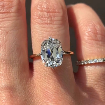 Cushion Cut Lab Diamond Solitaire Engagement Ring