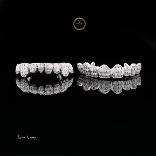Custom Baguette Moissanite Grillz - VVS Diamond Luxury Teeth Jewelry for Men & Women - View 2