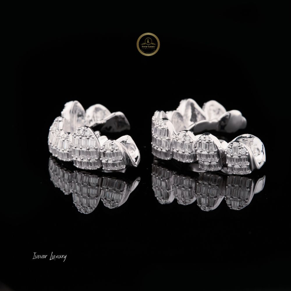 Custom Baguette Moissanite Grillz - VVS Diamond Luxury Teeth Jewelry for Men & Women - View 3