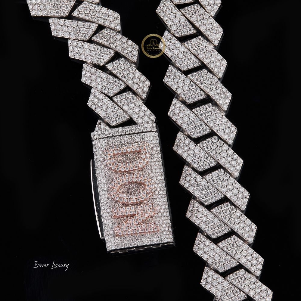 Custom Lab Diamond Cuban Chain Luxury Necklace for Men by Ivevar - View 2