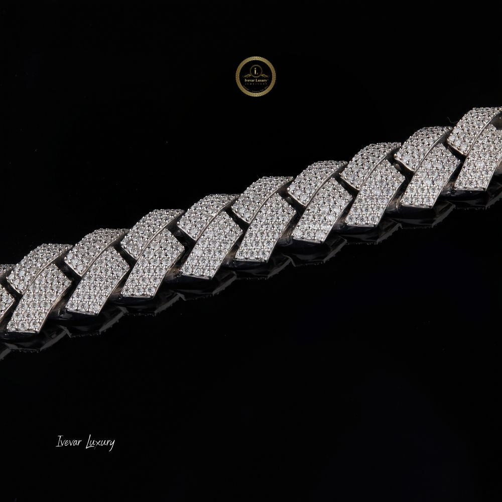 Custom Lab Diamond Cuban Chain Luxury Necklace for Men by Ivevar - View 4
