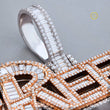 Custom Name Jewelry by Ivevar 925 Silver Pendant with Round & Baguette Lab Diamonds - View 2