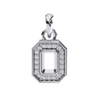 Abstract Cutout Frame Motif Pendant with Round Moissanite Diamond - View 4