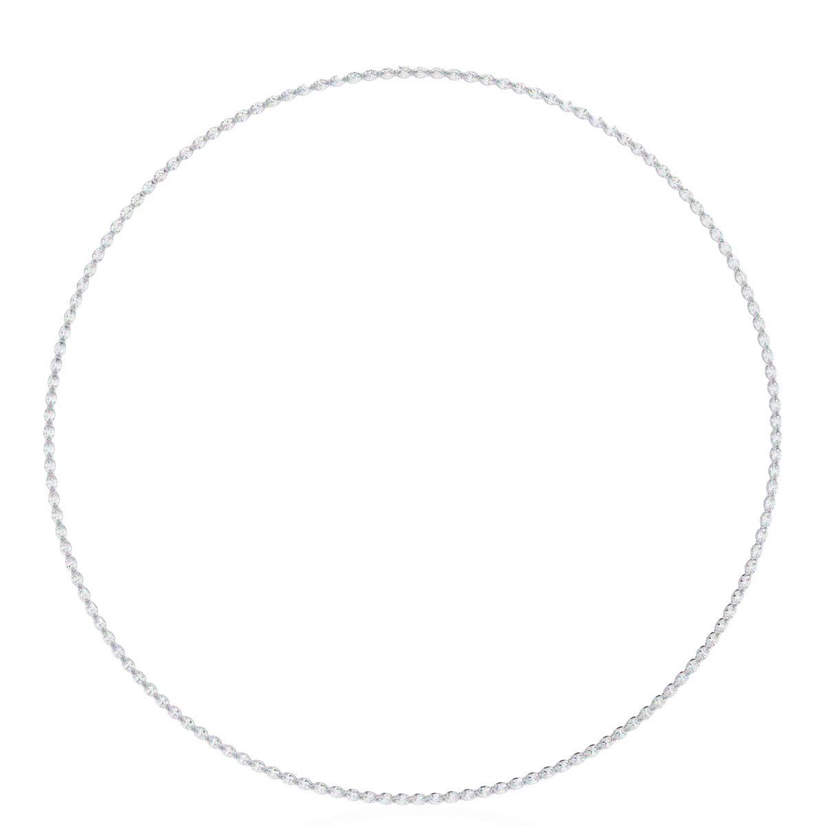 East West Oval Cut Lab Grown Diamond Tennis Necklace - View 6