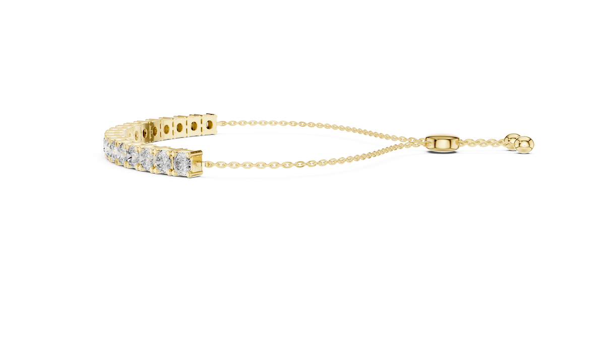 Round Moissanite Diamond Tennis Bracelet with Continuous Design - View 10