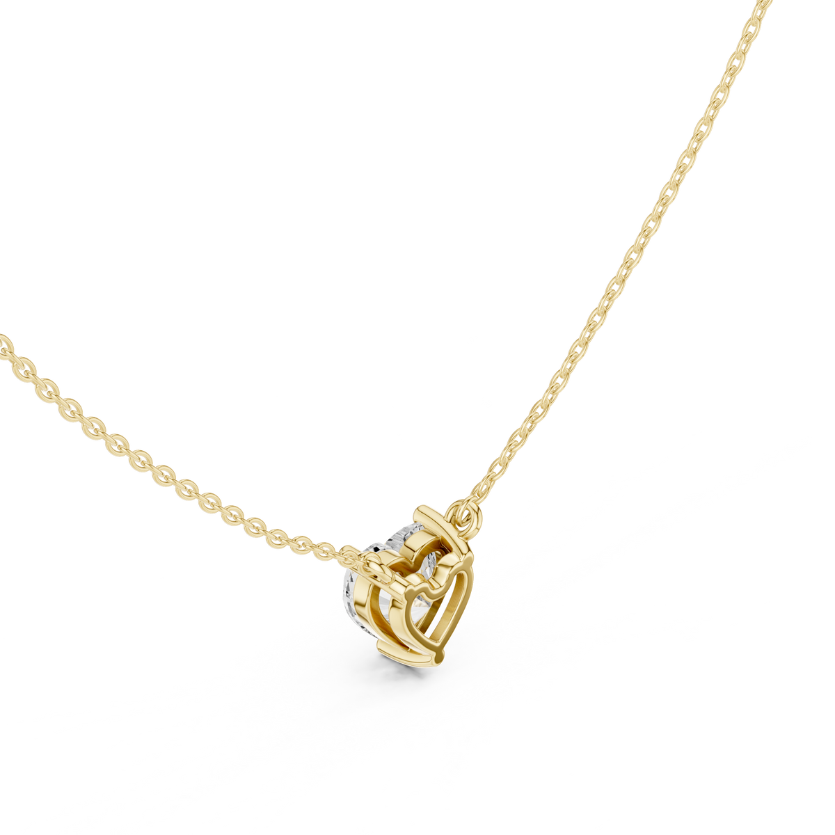 Heart Cut Solitaire Pendant with Center Moissanite Diamond - View 4