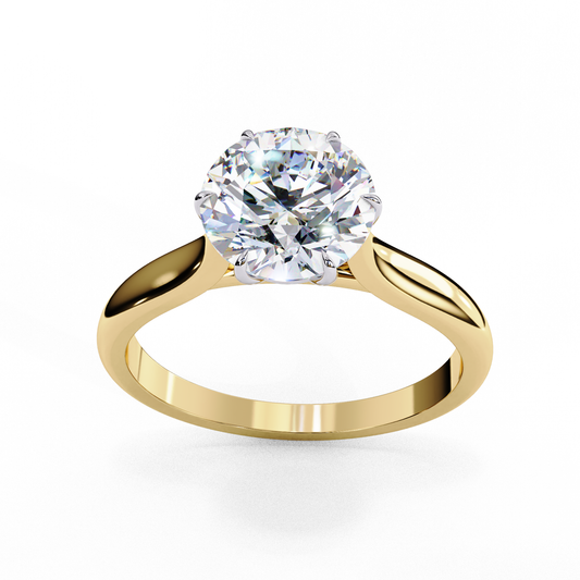 Solitaire Round Cut Moissanite Diamond Engagement Ring With Six Prong - View 2