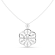 Floral Halo Setting Round Lab Grown Diamond Pendant - View 3