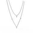 Two Layered Triangle Moissanite Diamond Pave Necklace - View 9