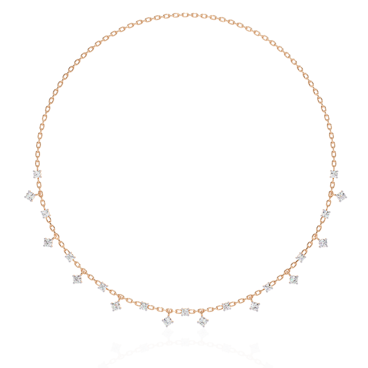 Princess Shape Round Moissanite Diamond Choker Necklace - View 2