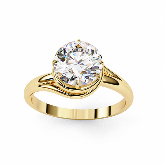 Unique Round Cut Lab Diamond Solitaire Promise Ring - View 2