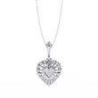 Heart Shape Lab Grown Diamond Halo Pendant Necklace - View 7