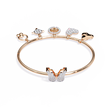 Round Moissanite Diamond Charm Bangle Bracelet Heart & Symbol Charms - View 3