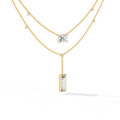 Layered Emerald Cut Lab Grown Pendant Y Necklace - View 8
