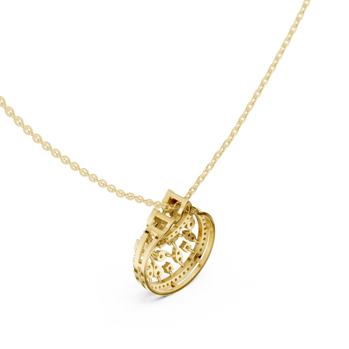 Chandelier Droplet Layering Pendant with Multi Stone Lab Grown Diamond - View 7