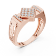 Round Cut Lab Grown Diamond Men's Architectural Vertical Pave Pillar Wedding Ring - View 5