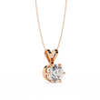 Round Lab Grown Diamond Solitaire Six Prong V Bail Pendant - View 6