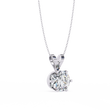 Round Lab Grown Diamond Solitaire Six Prong V Bail Pendant - View 7