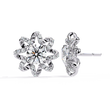 Elegant Floral Halo Stud Moissanite Earrings Featuring Round Cut Center Stones and Pave Crystal Petals - View 6