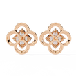 Luxury Floral Motif Stud Earrings with Sparkling Lab Diamond Inspired Cluster Centerpiece - View 8