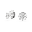 Floral Blossom Round Lab Diamond Mixed Petal Stud Earrings - View 9