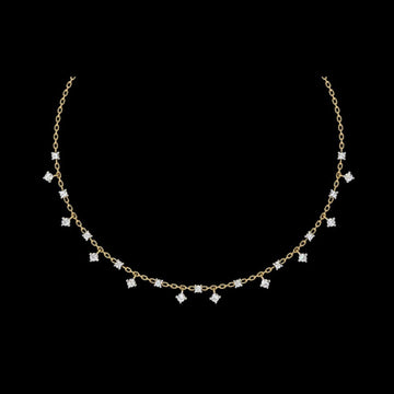 Princess Shape Round Lab Grown Diamond Choker Necklace