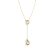 Bezel Set Round with Drop Pear Cut Lab Grown Diamond Necklace - View 7