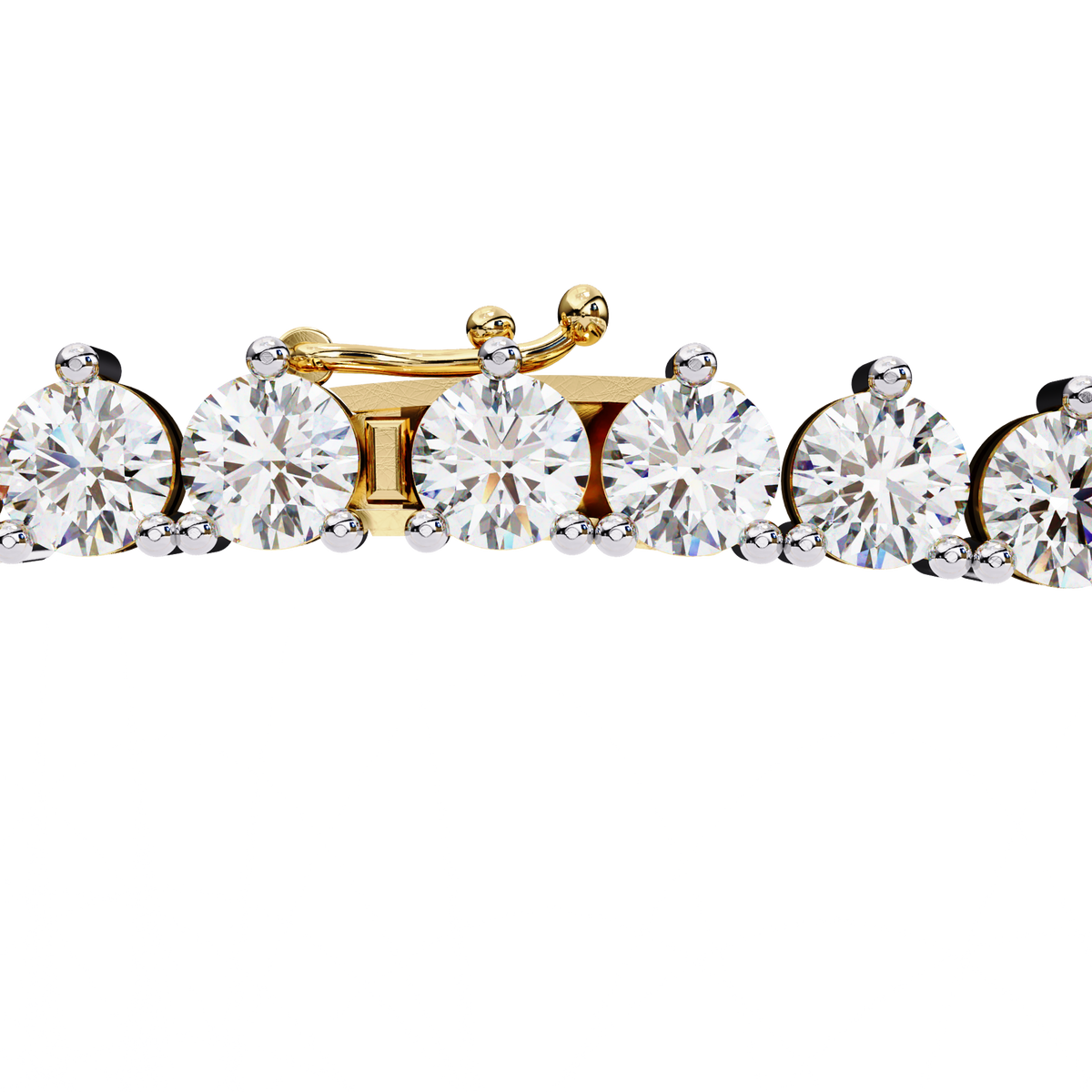 Round Cut Lab Grown Diamond V Shape Tennis Necklace - View 7