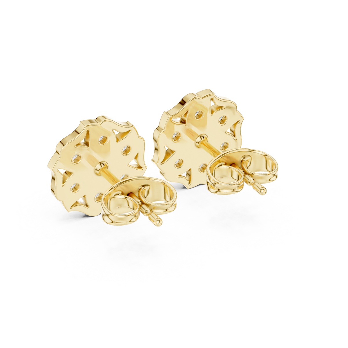 Infinity Twist Round Brilliant Cut Moissanite Diamond Stud Earrings Interlocking Loop - View 10