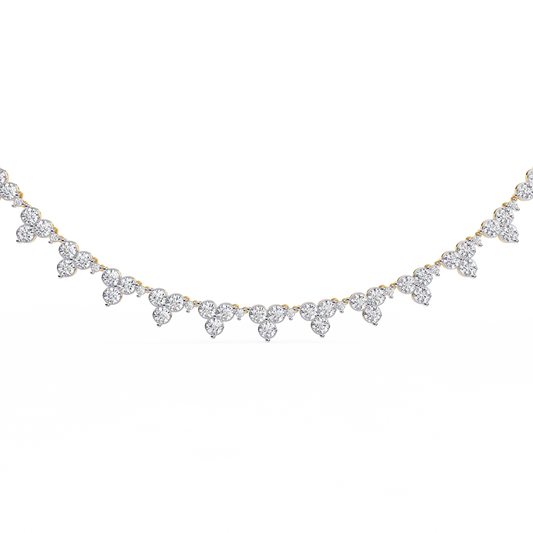Graduated Round Moissanite Diamond Fringe Necklace - View 2