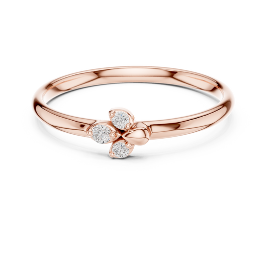 Minimalist Floral Round Cut Lab Diamond Cluster Ring - View 2