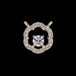 Flower Shape Halo Pendant with Round Moissanite Diamond