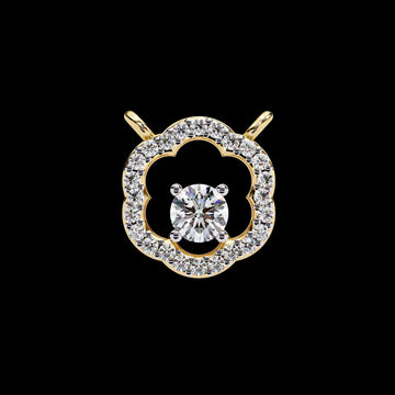 Flower Shape Halo Pendant with Round Moissanite Diamond