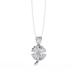 Floral Motif Lucky Charm Pendant with Heart Lab Grown Diamond - View 6