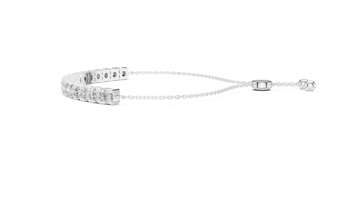 Round Lab Diamond Tennis Bracelet with Continuous Design - View 12