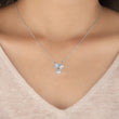 Asymmetric Emerald Oval Pear Cut Moissanite Diamond Cluster Pendant - View 11