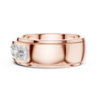 Round Cut Moissanite Diamond Men's Heavy Gold Classic Wedding Ring - View 8
