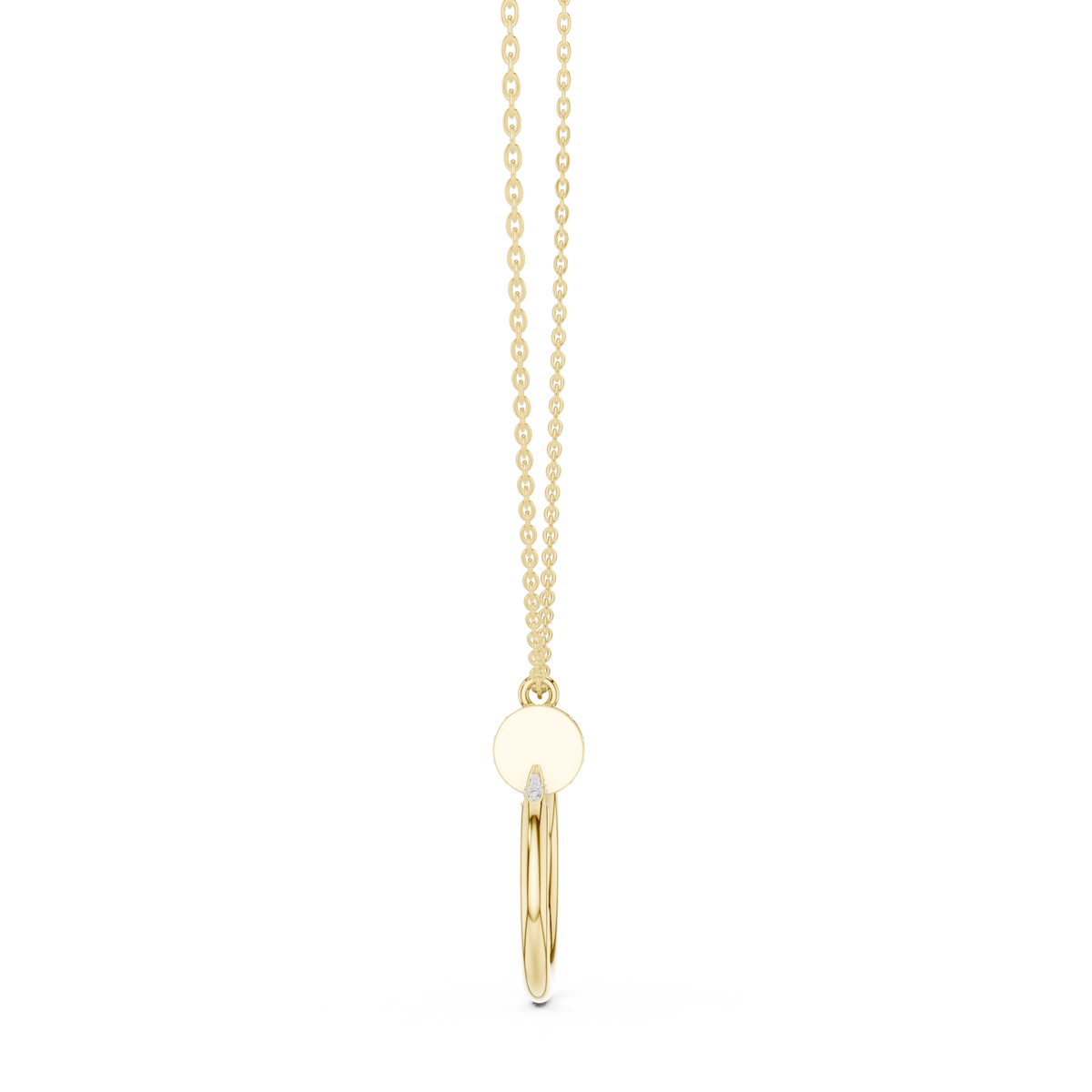 Spiral Hardware Pattern Statement Pendant with Round Lab Grown Diamond - View 4